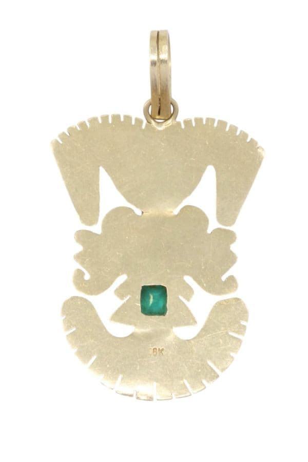 PENDENTIF ÉMERAUDE STYLE PRÉCOLOMBIEN — vue 3
