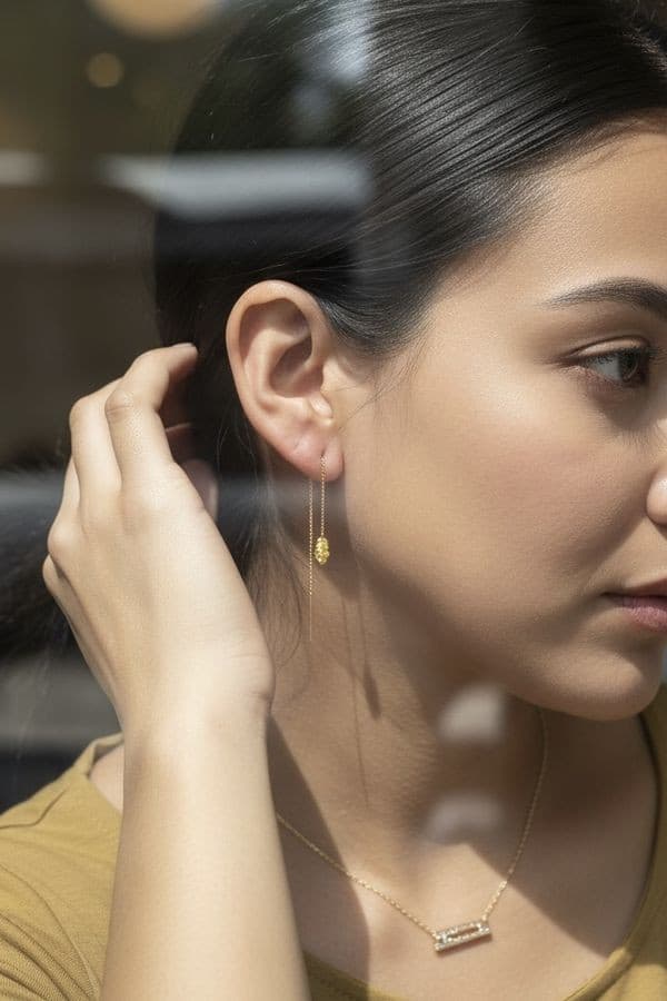 BOUCLES D'OREILLES PEPITE — vue 2