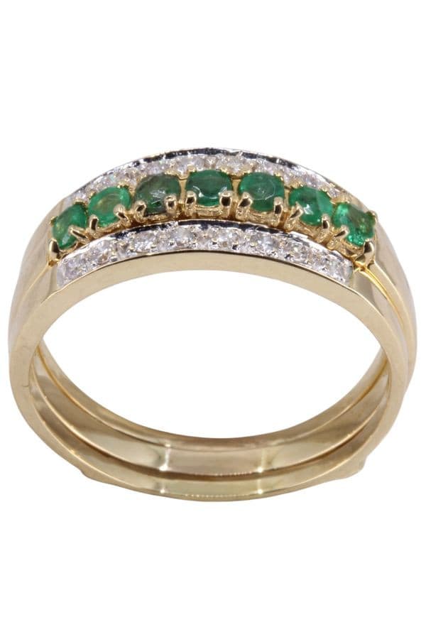 BAGUE DIAMANTS, RUBIS ET ÉMERAUDES — vue 5