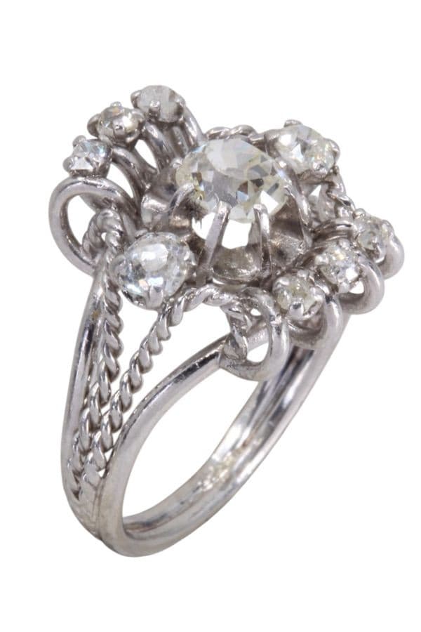BAGUE DIAMANTS ANNÉES 50 — vue 3