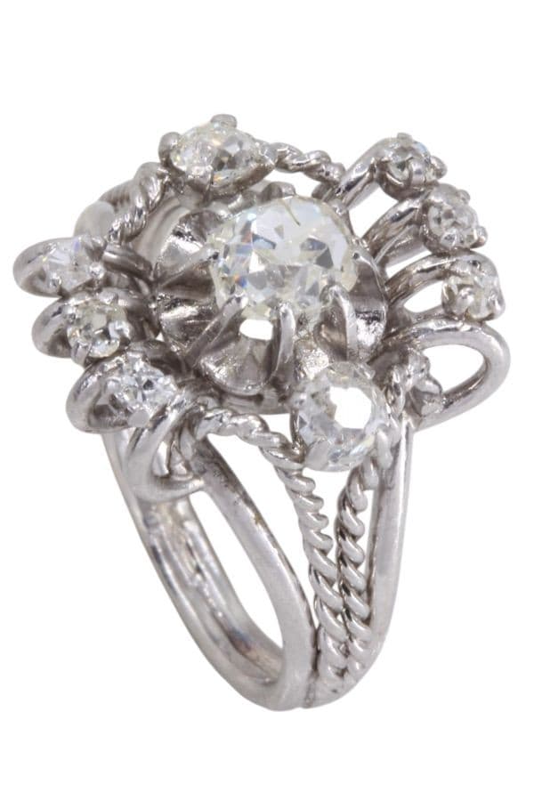 BAGUE DIAMANTS ANNÉES 50 — vue 4