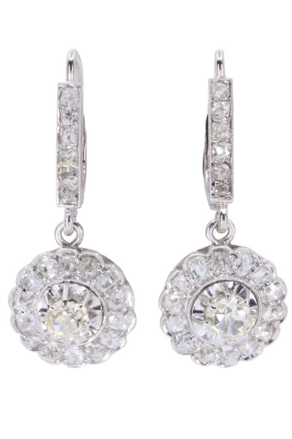 BOUCLES D'OREILLES DIAMANTS ART-DÉCO
