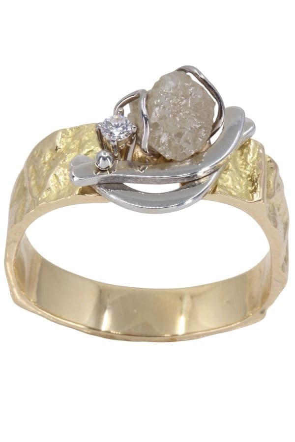 BAGUE DIAMANT BRUT 2ORS