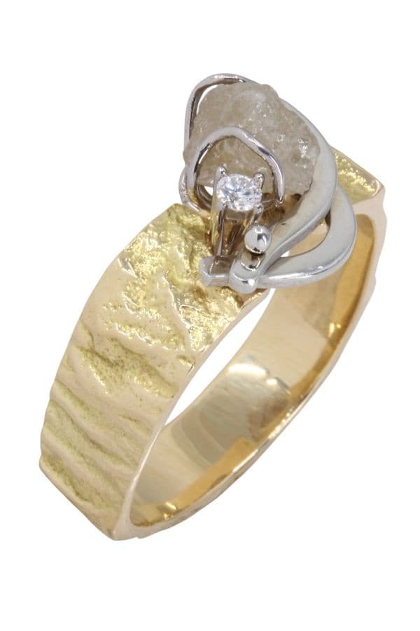 BAGUE DIAMANT BRUT 2ORS — vue 4