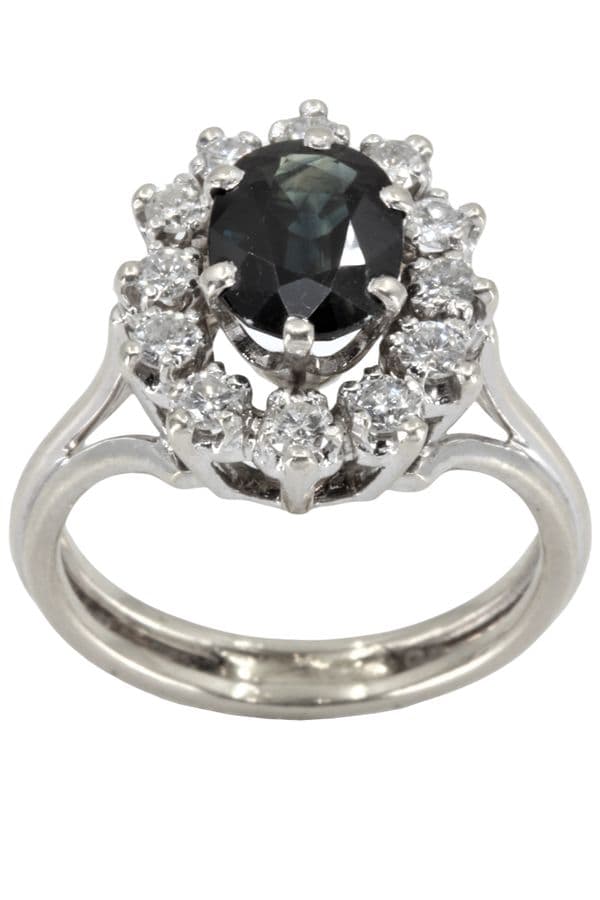 BAGUE MARGUERITE SAPHIRS ET DIAMANTS — vue 1