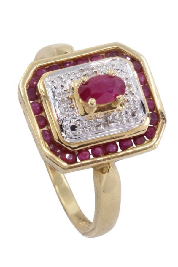 BAGUE 2 ORS RUBIS — vue 4