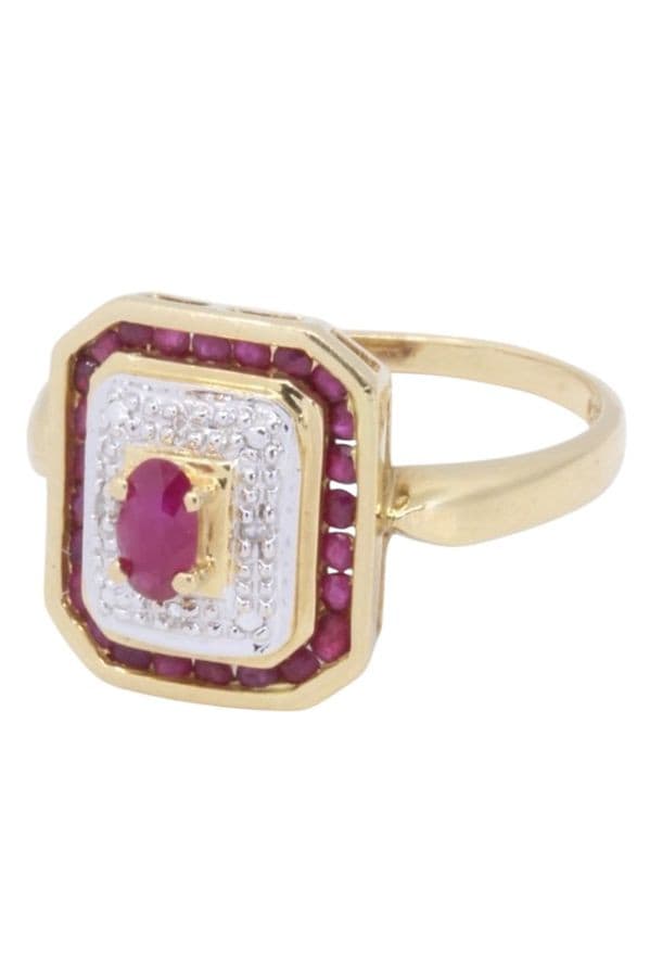 BAGUE 2 ORS RUBIS — vue 5