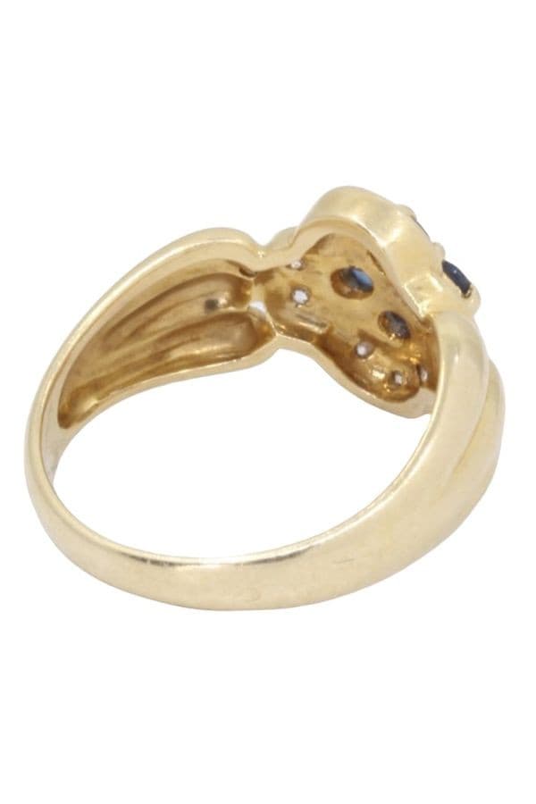 BAGUE TRÈFLE SAPHIRS ET DIAMANTS — vue 6