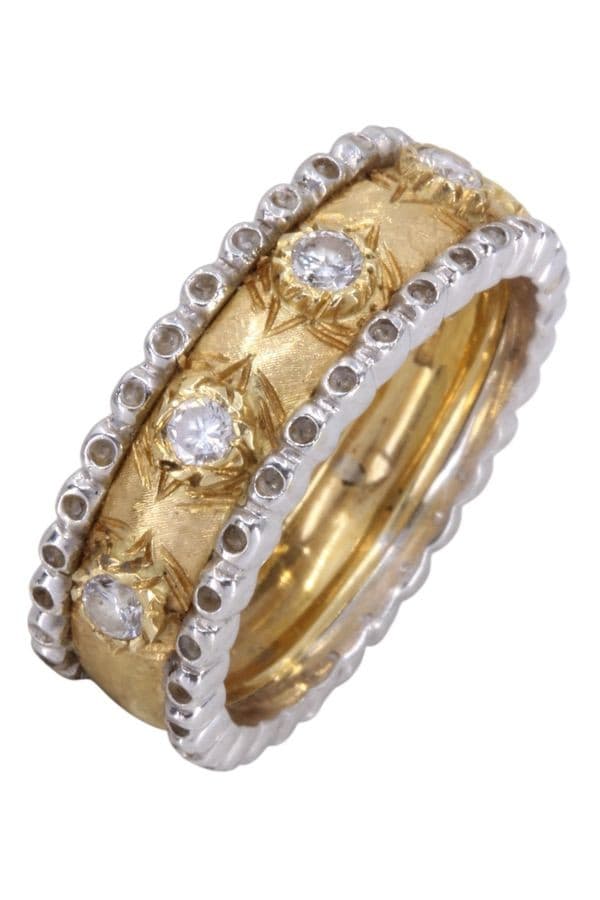 BAGUE 2 ORS DIAMANTS — vue 3