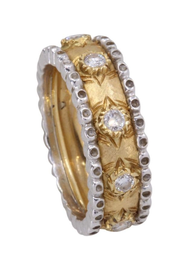 BAGUE 2 ORS DIAMANTS — vue 4