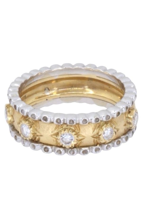 BAGUE 2 ORS DIAMANTS — vue 5