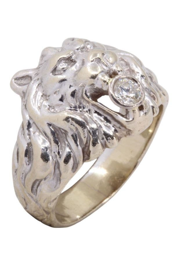 BAGUE TÊTE DE LION DIAMANT — vue 4