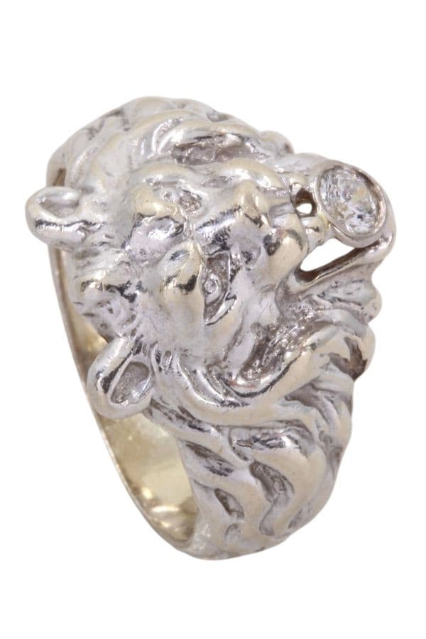 BAGUE TÊTE DE LION DIAMANT — vue 5
