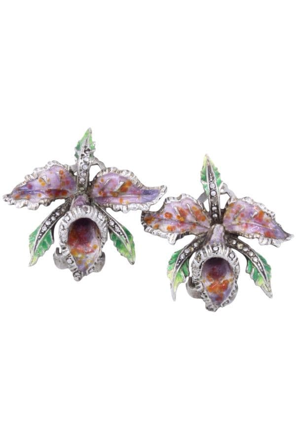 PARURE BROCHE & BO ÉMAILLÉE ART-NOUVEAU — vue 4