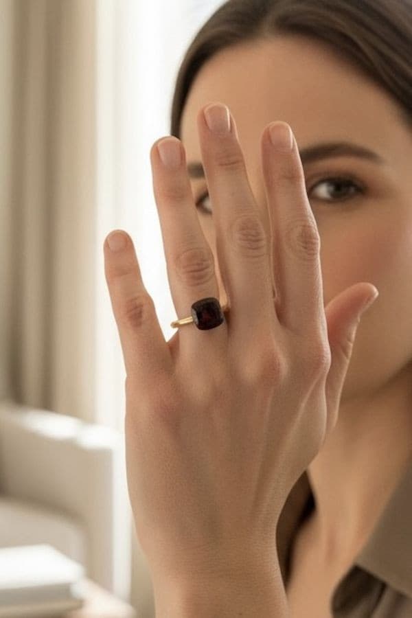 BAGUE POMELLATO NUDO GRENAT — vue 2
