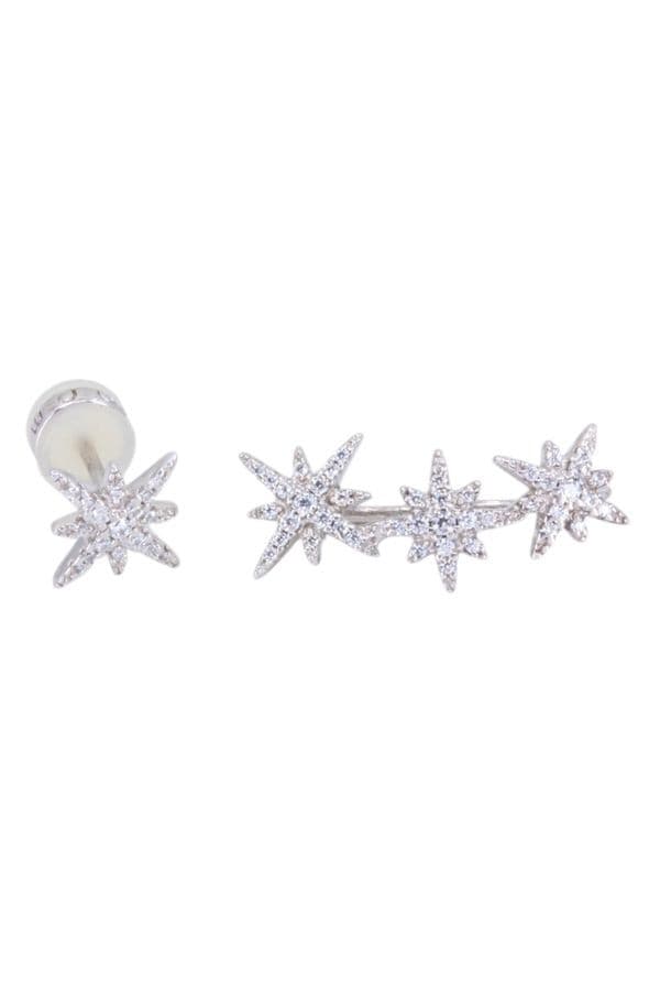 BOUCLES D'OREILLES ASYMÉTRIQUES APM MONACO "TRIPLES MÉTÉORITES" — vue 4