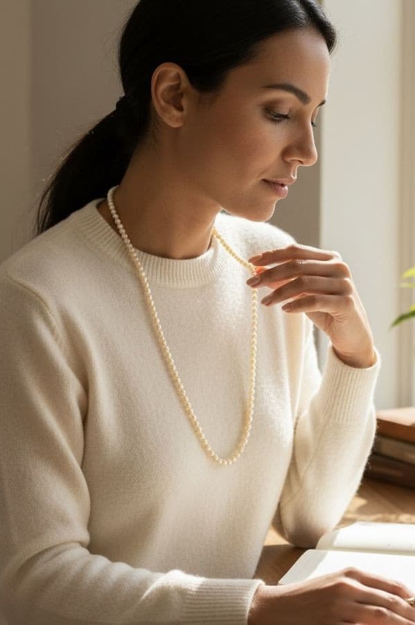 COLLIER DE PERLES LONG — vue 2
