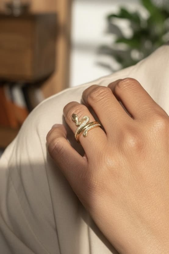 BAGUE SERPENT DIAMANTS — vue 2