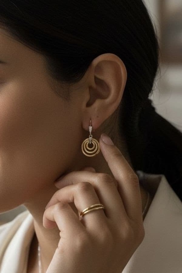BOUCLES D'OREILLES PENDANTES 2ORS — vue 2