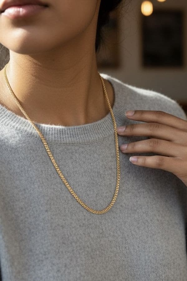 COLLIER LONG DOUBLE MAILLE FORCAT — vue 2