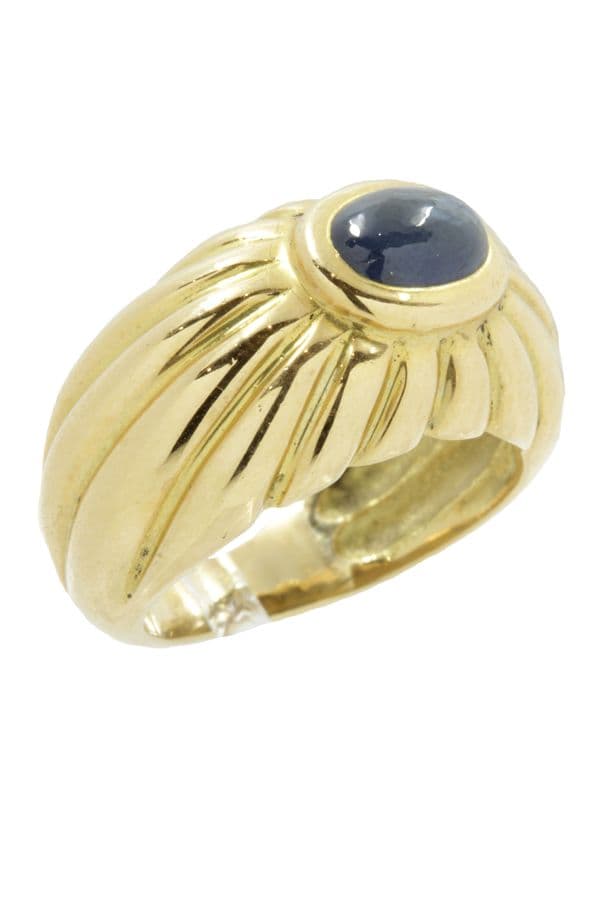 BAGUE JONC MODERNE SAPHIR — vue 3