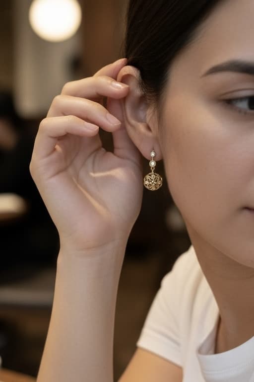 BOUCLES D'OREILLES PENDANTES DIAMANTS — vue 2