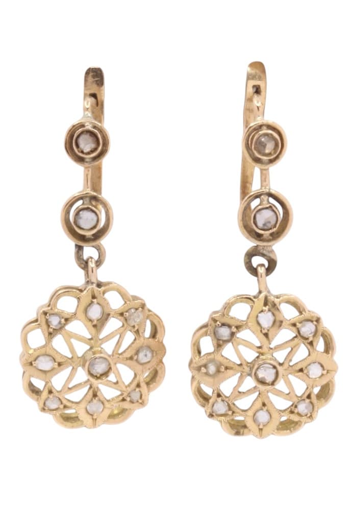 BOUCLES D'OREILLES PENDANTES DIAMANTS — vue 1