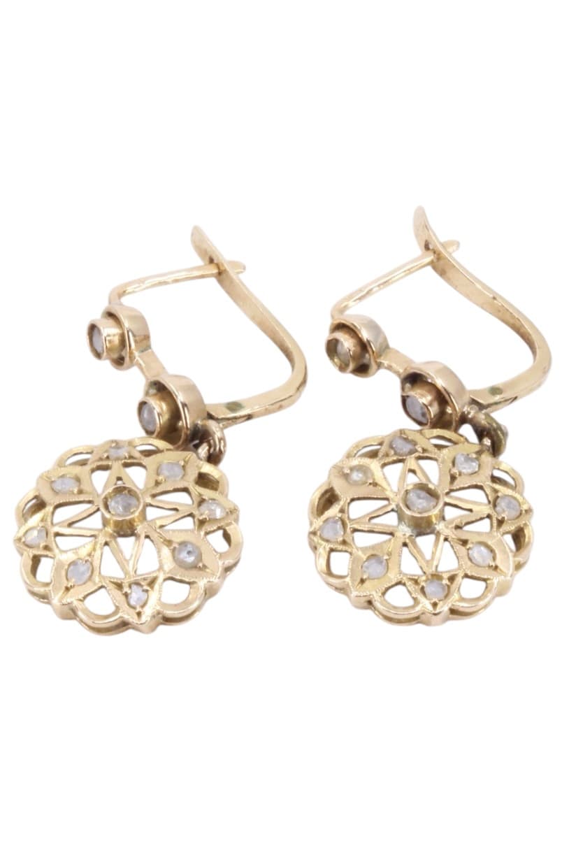 BOUCLES D'OREILLES PENDANTES DIAMANTS — vue 3