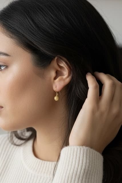 BOUCLES D'OREILLES PENDANTES SPHERE — vue 2