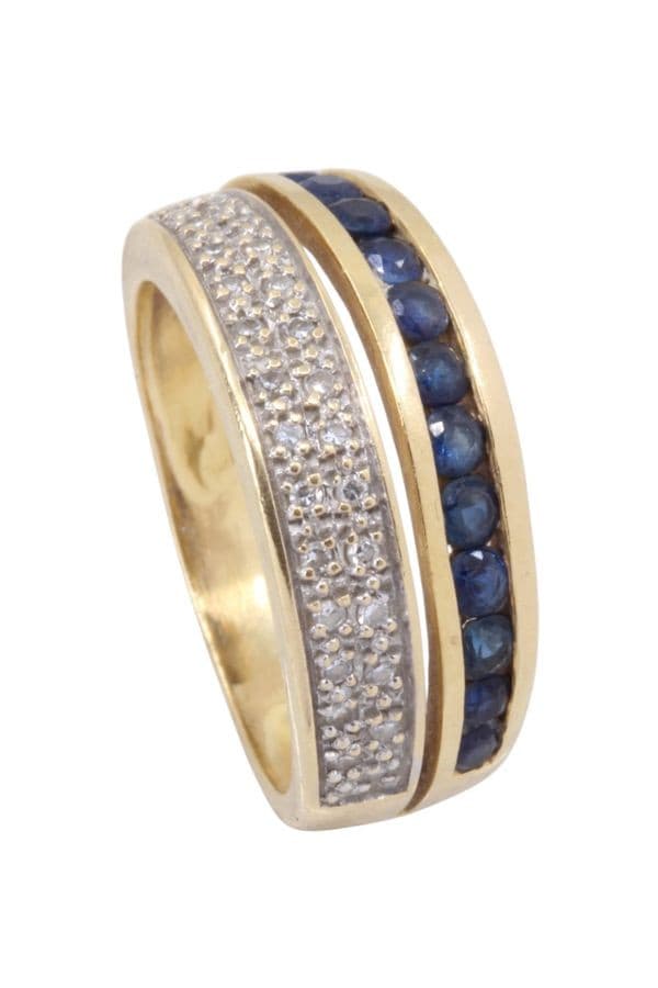 BAGUE MODERNE SAPHIRS ET DIAMANTS — vue 4