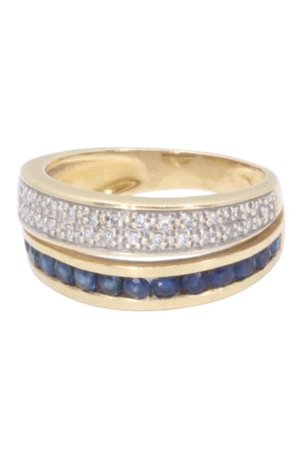 BAGUE MODERNE SAPHIRS ET DIAMANTS — vue 5