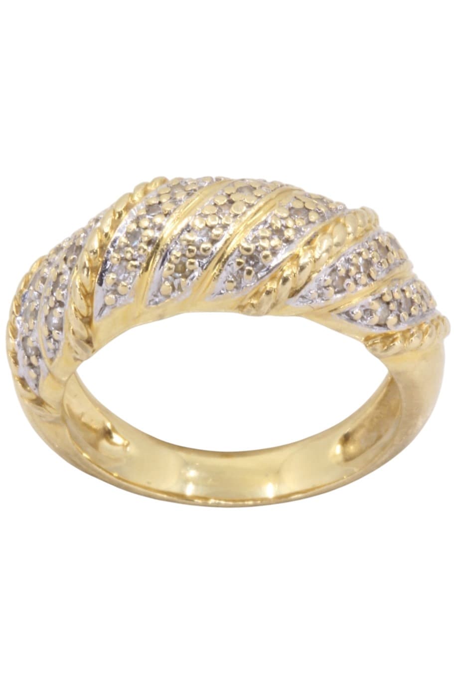 BAGUE JONC MODERNE DIAMANTS — vue 1