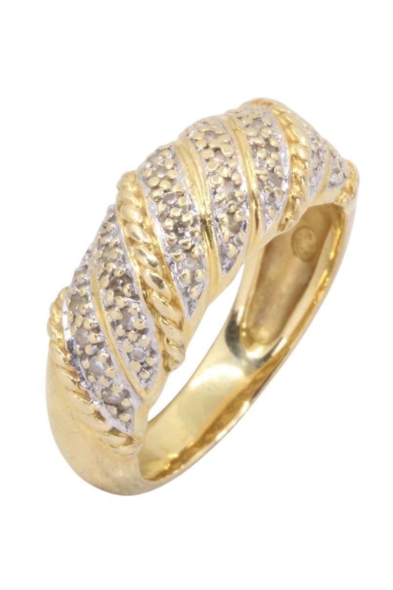 BAGUE JONC MODERNE DIAMANTS — vue 3
