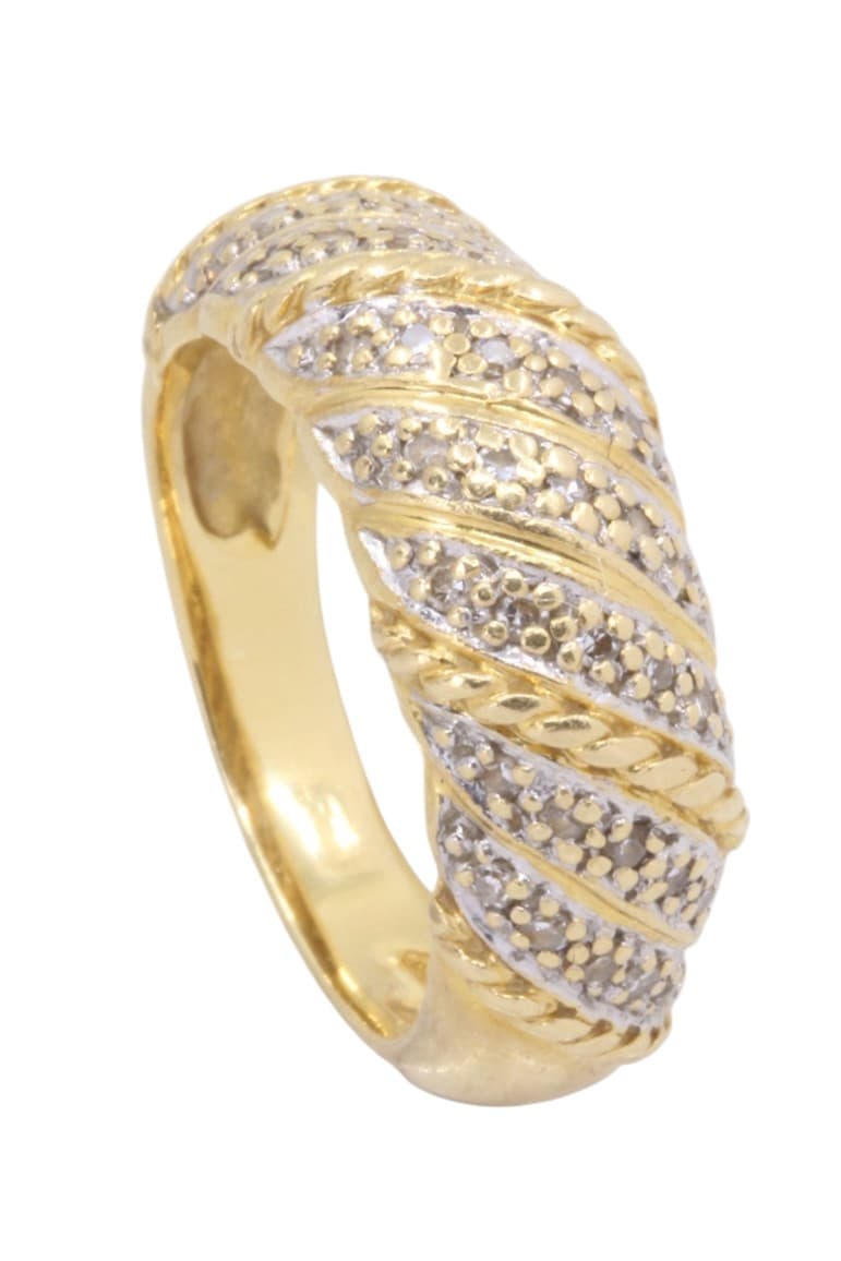 BAGUE JONC MODERNE DIAMANTS — vue 4