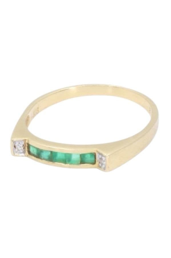 BAGUE MODERNE ÉMERAUDES ET DIAMANTS — vue 5