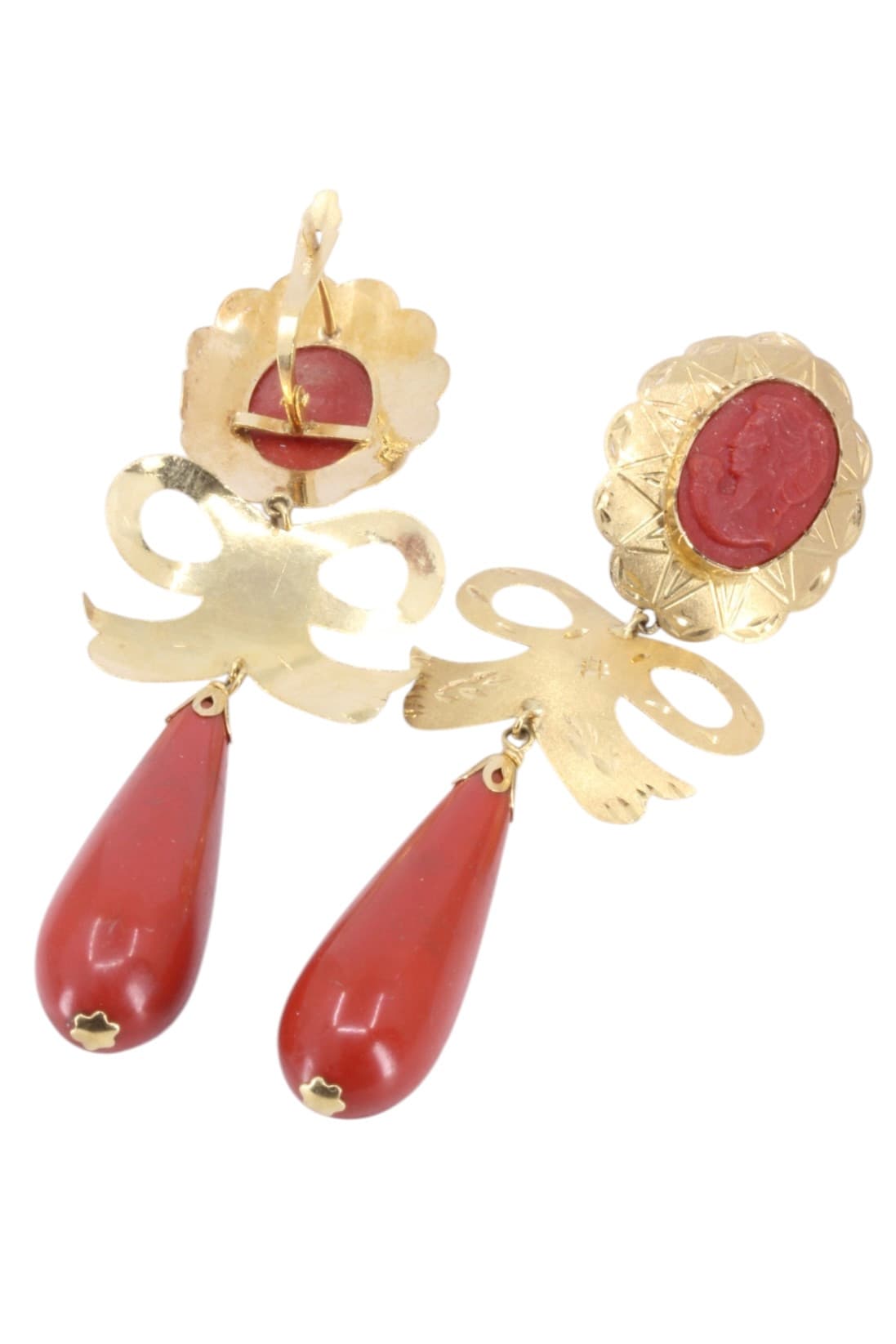 BOUCLES D'OREILLES PENDANTES CORAIL — vue 3