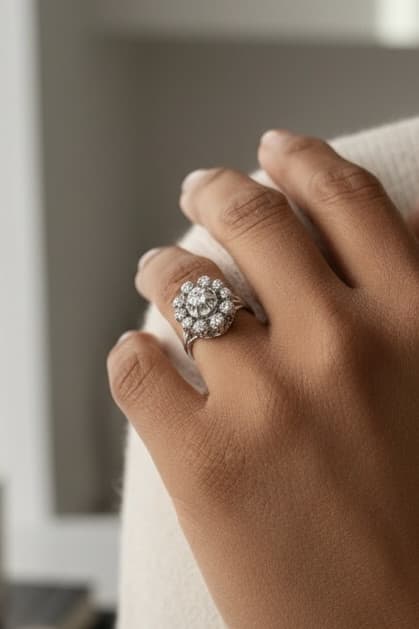 BAGUE FLEUR DIAMANTS — vue 2