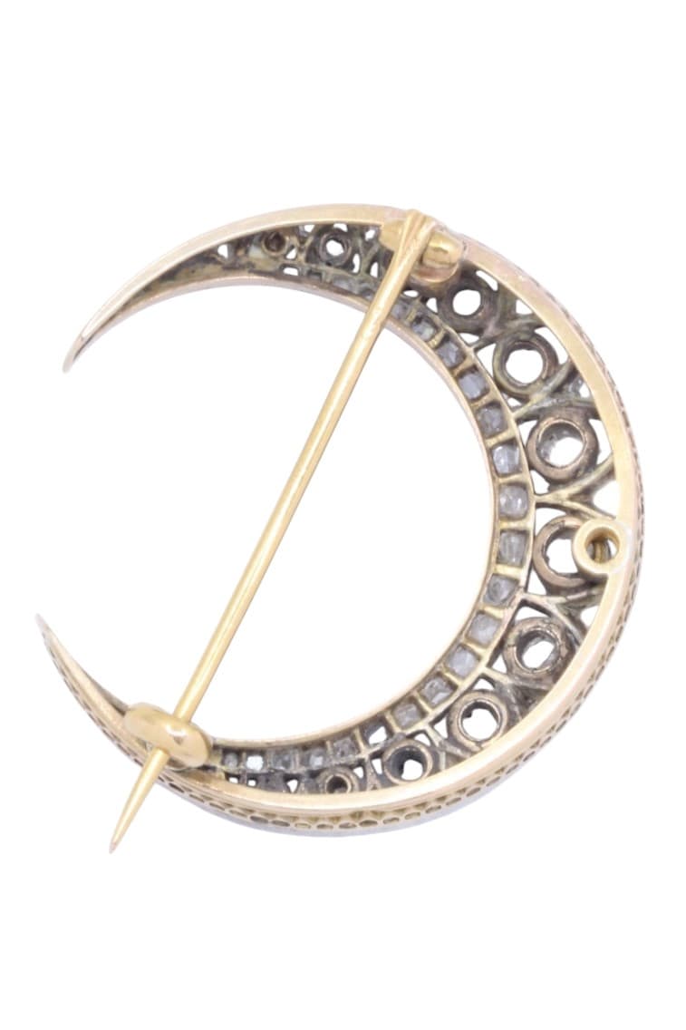 BROCHE LUNE ANCIENNE — vue 3