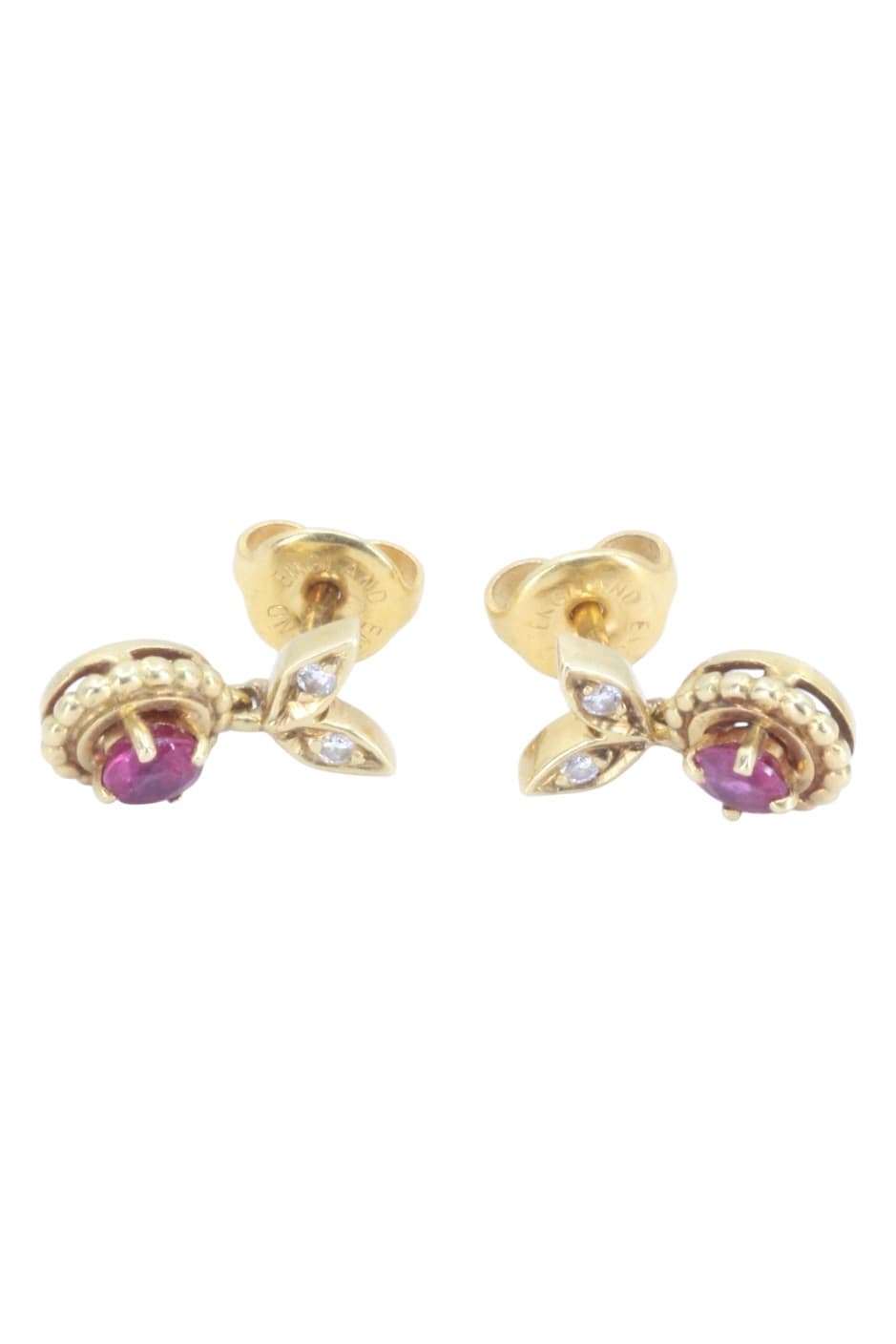 BOUCLES D'OREILLES RUBIS ET DIAMANTS — vue 3
