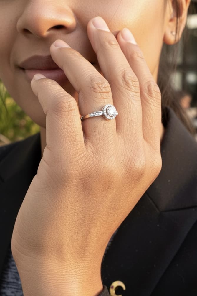 BAGUE DIAMANTS MODERNE — vue 2