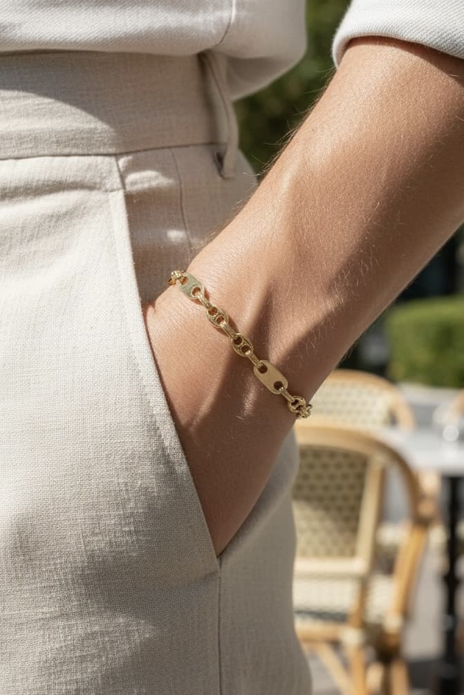 BRACELET PLAQUES ET GRAINS DE CAFE — vue 2