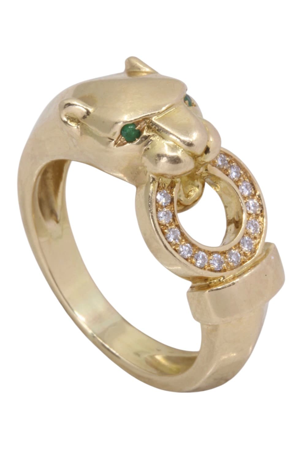 BAGUE PANTHÈRE ÉMERAUDES ET DIAMANTS — vue 4