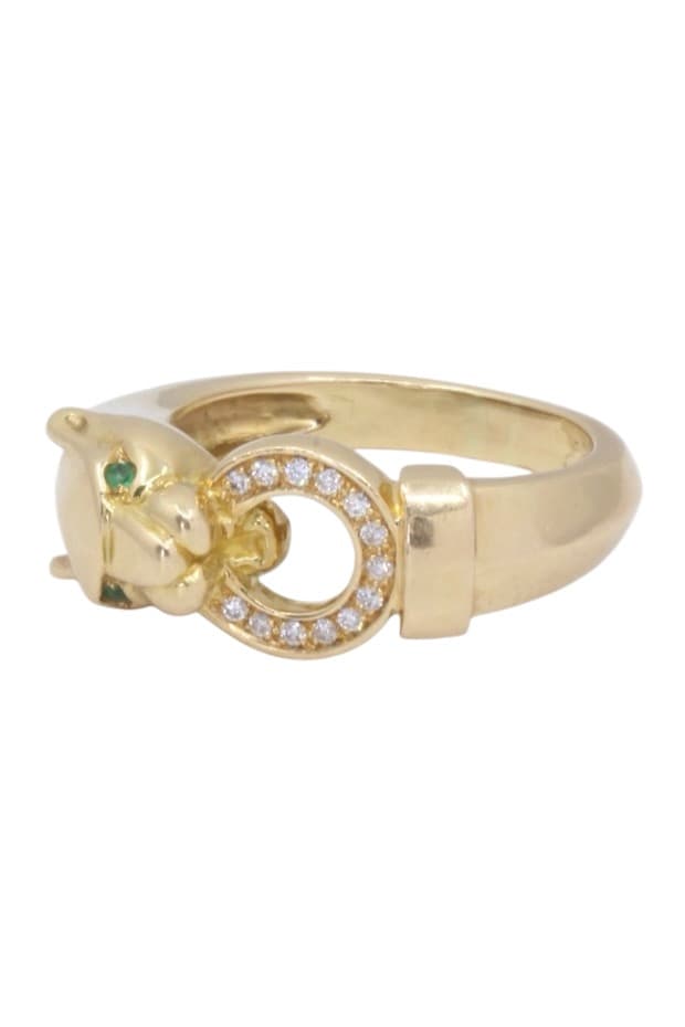 BAGUE PANTHÈRE ÉMERAUDES ET DIAMANTS — vue 6