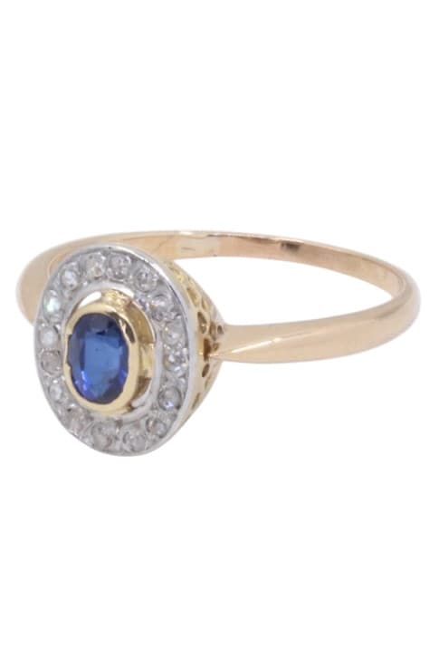 BAGUE ART-NOUVEAU SAPHIR ET DIAMANTS — vue 5