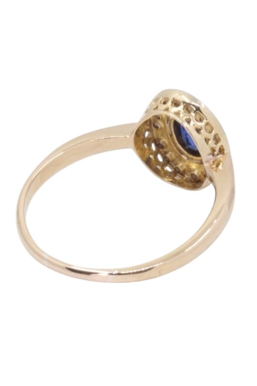 BAGUE ART-NOUVEAU SAPHIR ET DIAMANTS — vue 6