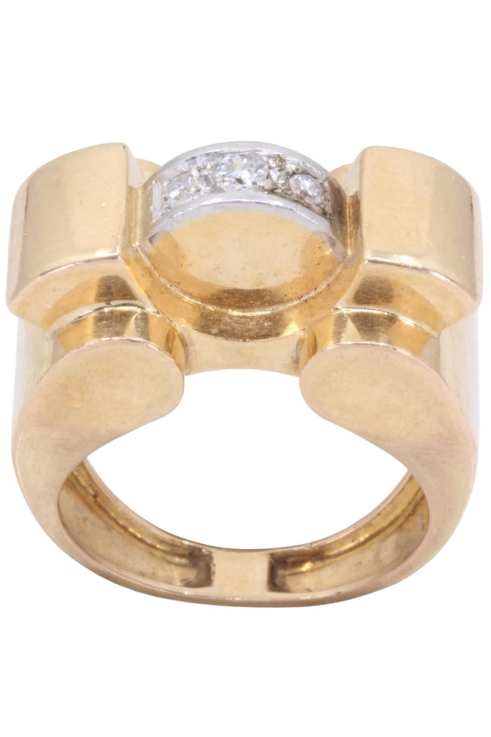 BAGUE TANK SAPHIRS BLANCS