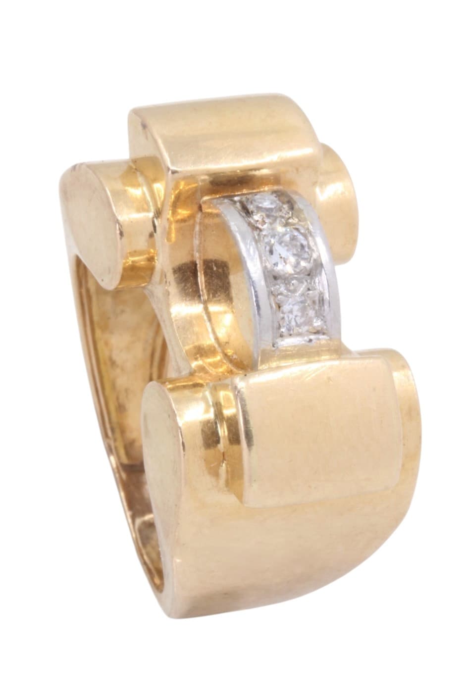 BAGUE TANK SAPHIRS BLANCS — vue 4
