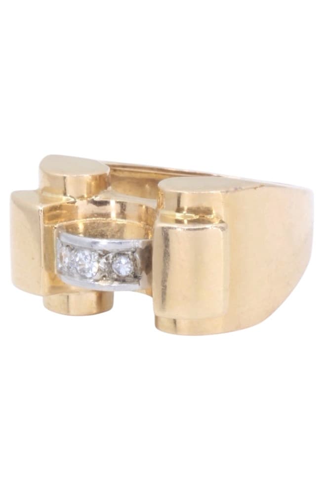 BAGUE TANK SAPHIRS BLANCS — vue 5