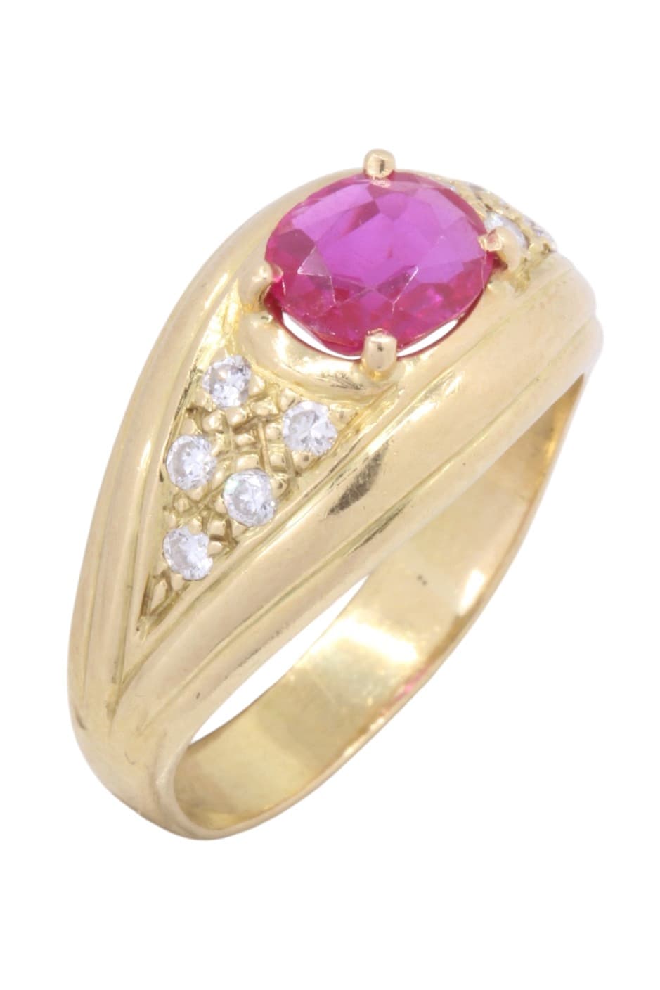 BAGUE RUBIS DIAMANTS — vue 3
