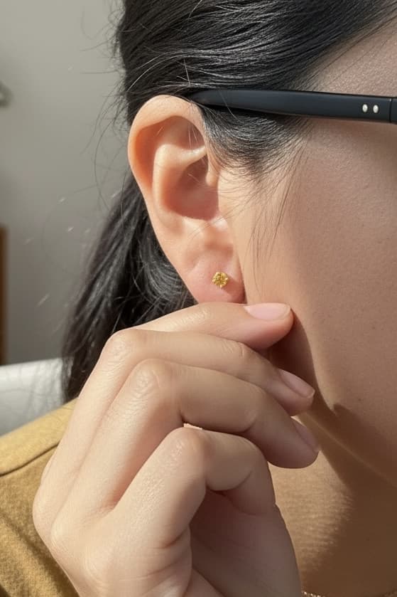 BOUCLES D'OREILLES CLOUS OPALE — vue 2